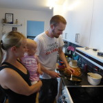 Hedda med familj pannkakstårta